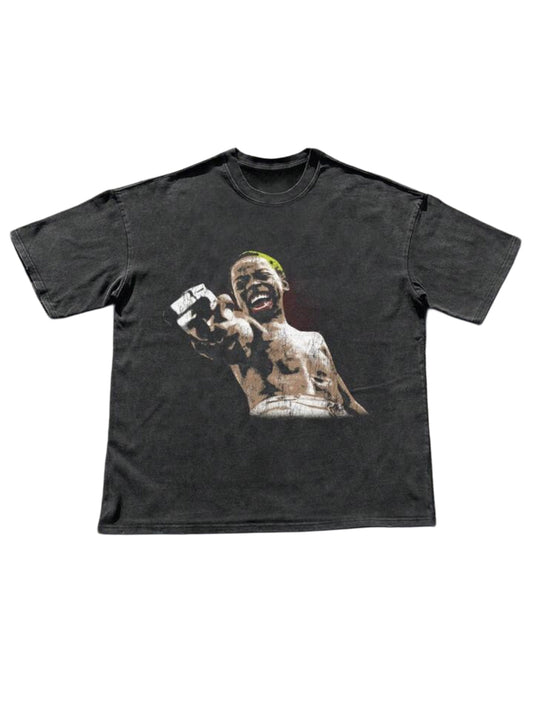 BLACK WASHED TEE