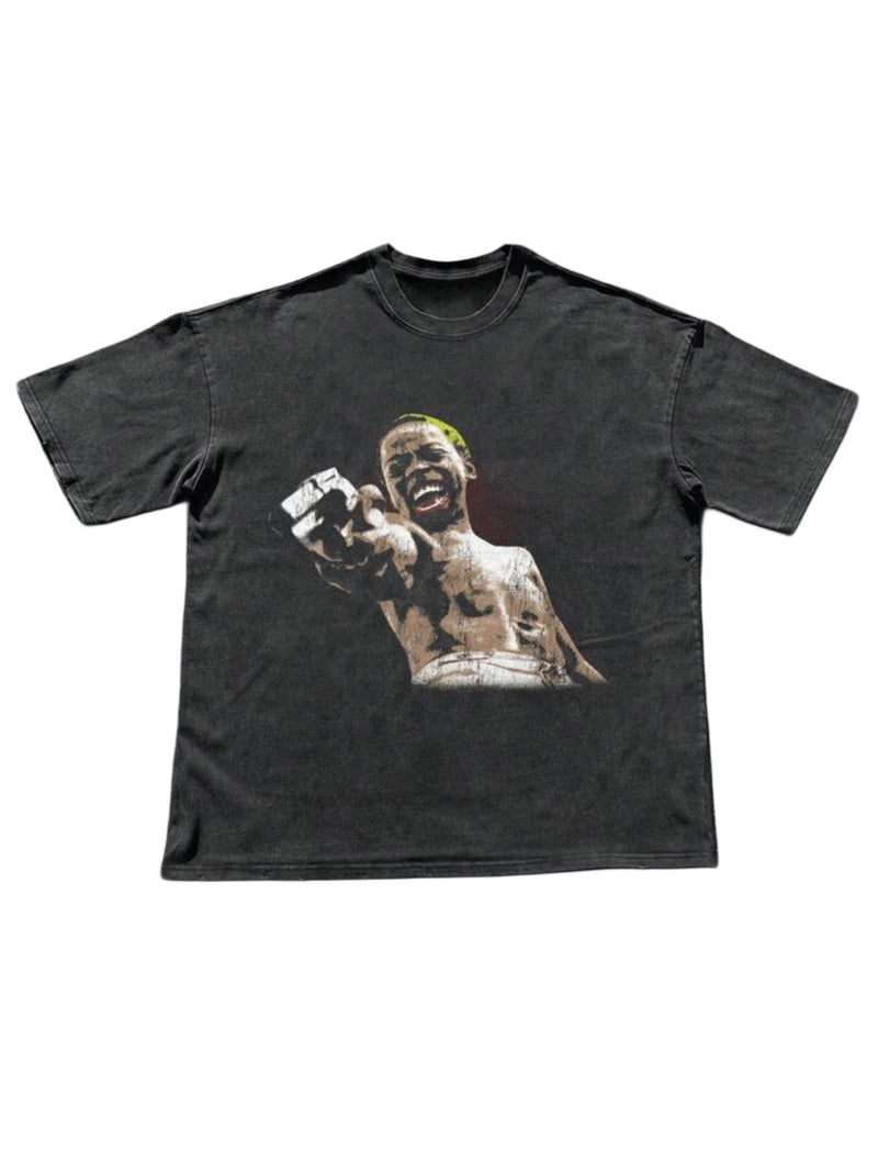 BLACK WASHED TEE